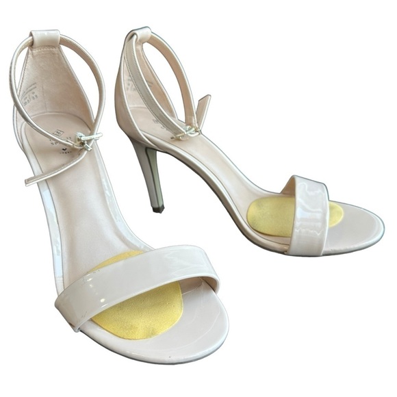 CALL IT SPRING VEGAN ALMOND TOE 4" HIGH HEEL SANDALS STILETTO PATENT NUDE 8 - Picture 2 of 16